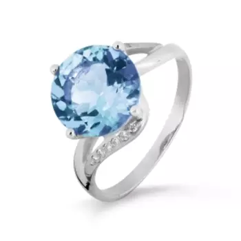 Кольцо с топазом и фианитами Линии Любви