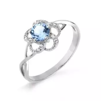 Кольцо с топазом и фианитами Линии Любви