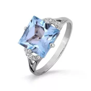 Кольцо с топазом и фианитами Линии Любви