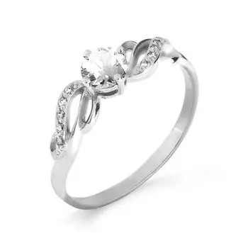 Кольцо с топазом и фианитами Линии Любви