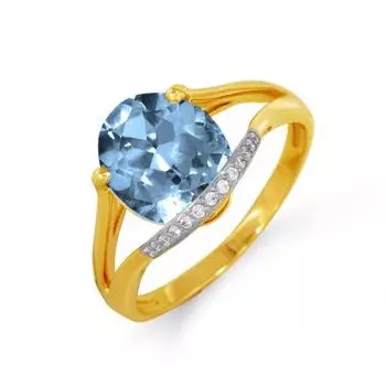 Кольцо с топазом и фианитами Линии Любви