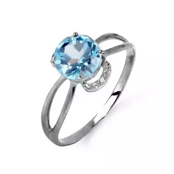 Кольцо с топазом и фианитами Линии Любви
