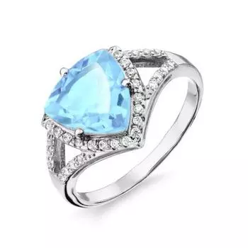 Кольцо с топазом и фианитами Линии Любви