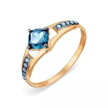 Кольцо с топазом и фианитами Линии Любви
