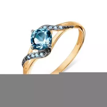 Кольцо с топазом и фианитами Линии Любви