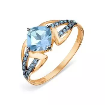 Кольцо с топазом и фианитами Линии Любви
