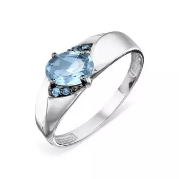 Кольцо с топазом и фианитами Линии Любви