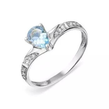 Кольцо с топазом и фианитами Линии Любви