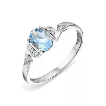 Кольцо с топазом и фианитами Линии Любви