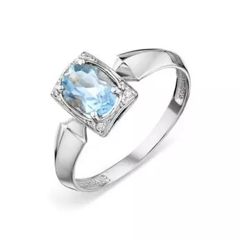 Кольцо с топазом и фианитами Линии Любви