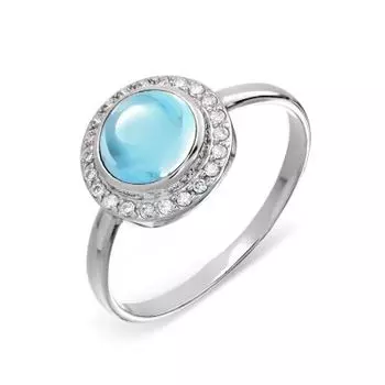 Кольцо с топазом и фианитами Линии Любви