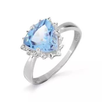 Кольцо с топазом и фианитами Линии Любви