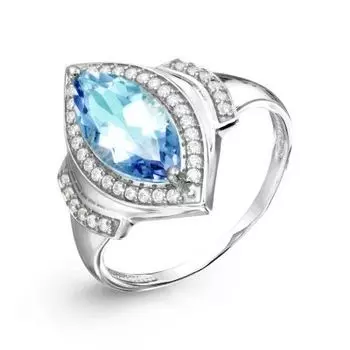Кольцо с топазом и фианитами Линии Любви