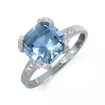 Кольцо с топазом и фианитами Линии Любви