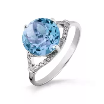 Кольцо с топазом и фианитами Линии Любви