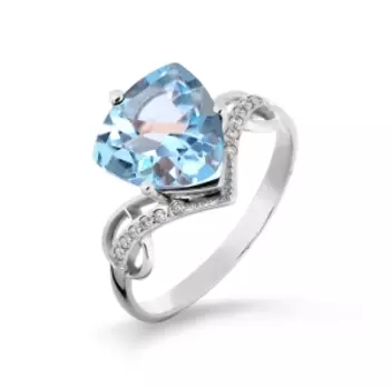 Кольцо с топазом и фианитами Линии Любви