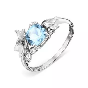 Кольцо с топазом и фианитами Линии Любви