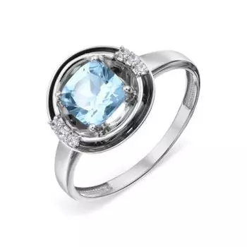 Кольцо с топазом и фианитами Линии Любви