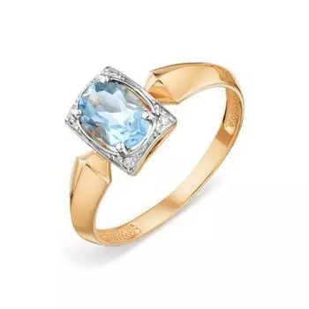 Кольцо с топазом и фианитами Линии Любви
