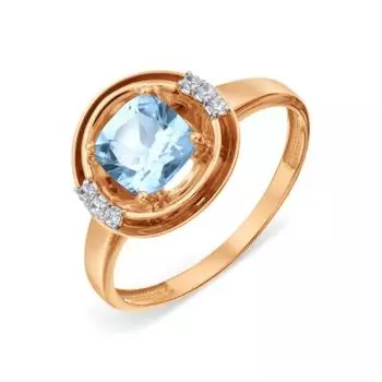 Кольцо с топазом и фианитами Линии Любви