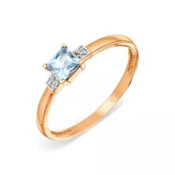 Кольцо с топазом и фианитами Линии Любви