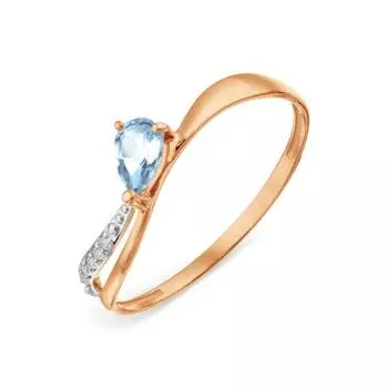 Кольцо с топазом и фианитами Линии Любви