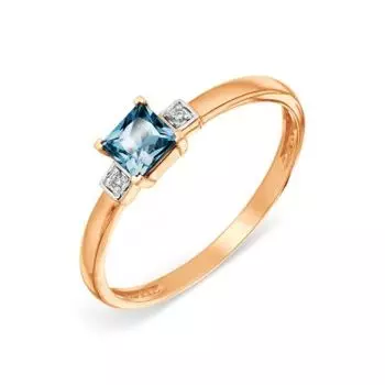 Кольцо с топазом и фианитами Линии Любви