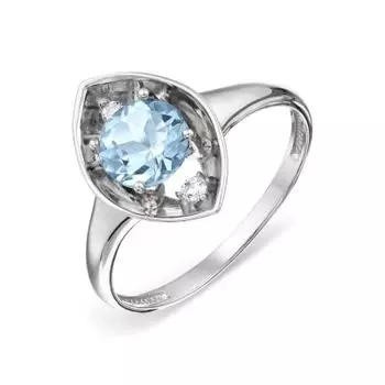 Кольцо с топазом и фианитами Линии Любви