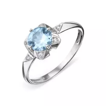 Кольцо с топазом и фианитами Линии Любви