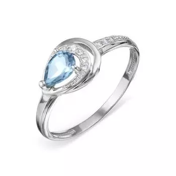 Кольцо с топазом и фианитами Линии Любви