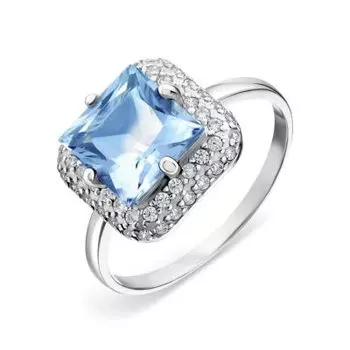 Кольцо с топазом и фианитами Линии Любви