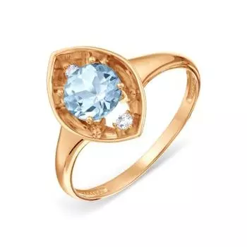 Кольцо с топазом и фианитами Линии Любви