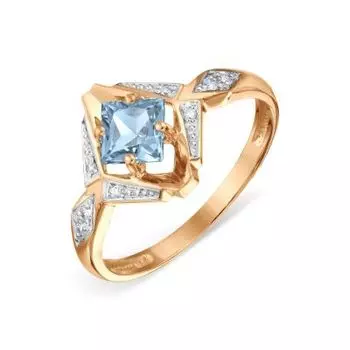 Кольцо с топазом и фианитами Линии Любви