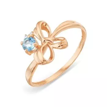 Кольцо с топазом и фианитами Линии Любви