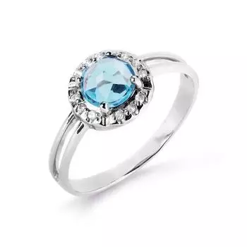 Кольцо с топазом и фианитами Линии Любви