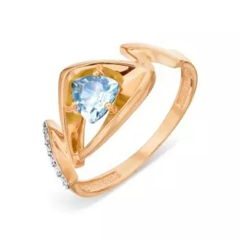 Кольцо с топазом и фианитами Линии Любви