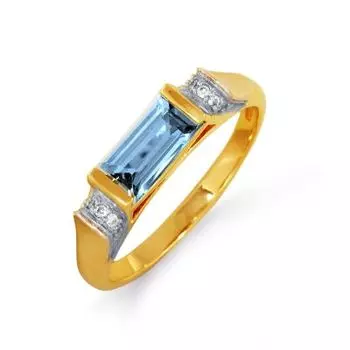 Кольцо с топазом и фианитами Линии Любви
