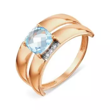 Кольцо с топазом и фианитами Линии Любви