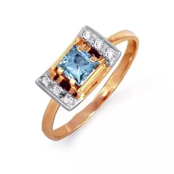 Кольцо с топазом и фианитами Линии Любви