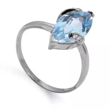 Кольцо с топазом и фианитами Линии Любви