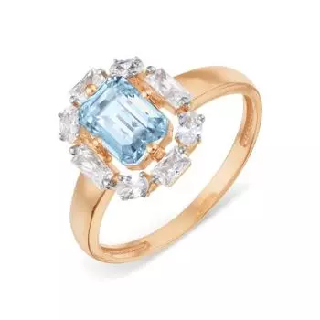 Кольцо с топазом и фианитами Premiums Линии Любви