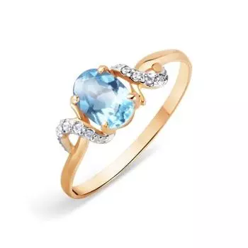 Кольцо с топазом и фианитами Premiums Линии Любви