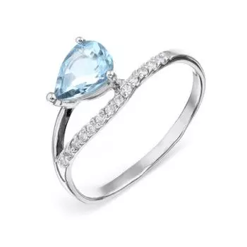 Кольцо с топазом и фианитами Premiums Линии Любви