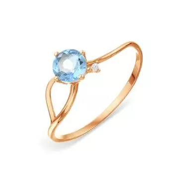 Кольцо с топазом и фианитом Линии Любви