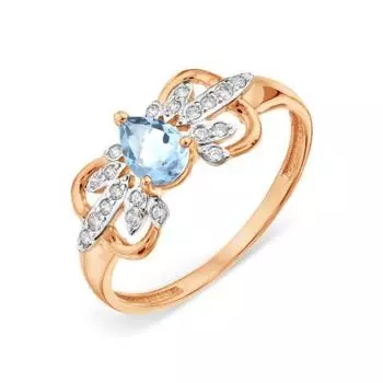 Кольцо с топазом и Swarovski Zirconia Линии Любви