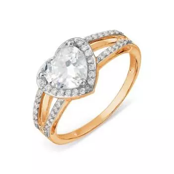 Кольцо с топазом Swarovski и бриллиантами Линии Любви