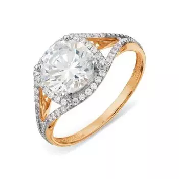 Кольцо с топазом Swarovski и бриллиантами Линии Любви