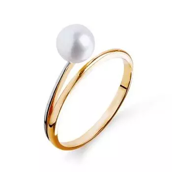 Кольцо с жемчугом Линии Любви