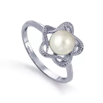 Кольцо с жемчугом Линии Любви