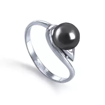 Кольцо с жемчугом Линии Любви